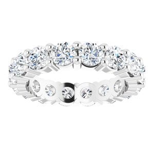 Rings 18K White 3.8 mm Round Eternity Band Mounting Size 6.5