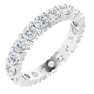 Rings Platinum 3 mm Round Eternity Band Mounting Size 6.5