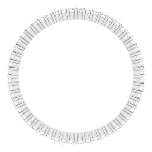 Rings 14K X1 White 1 mm Round Eternity Band Mounting Size 6.75