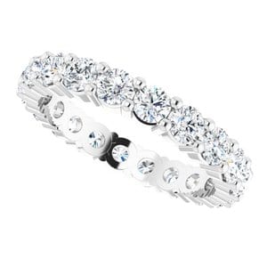 Rings Platinum 3 mm Round Eternity Band Mounting Size 6.5