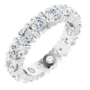Rings 18K White 3.8 mm Round Eternity Band Mounting Size 6.5