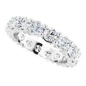 Rings Platinum 3.75 mm Round Eternity Band Mounting Size 6.5