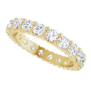 Rings 18K Yellow 3 mm Round Eternity Band Mounting Size 7