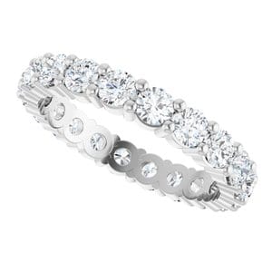 Rings Platinum 3 mm Round Eternity Band Mounting Size 7