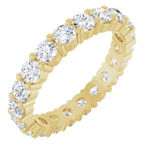 Rings 18K Yellow 3 mm Round Eternity Band Mounting Size 7