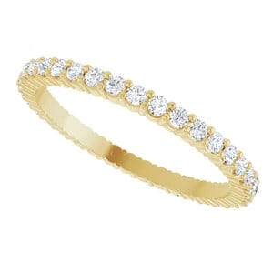 Rings 14K Yellow 1.5 mm Round Eternity Band Mounting Size 7