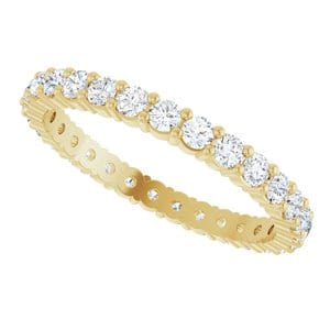 Rings 14K Yellow 2 mm Round Eternity Band Mounting Size 7