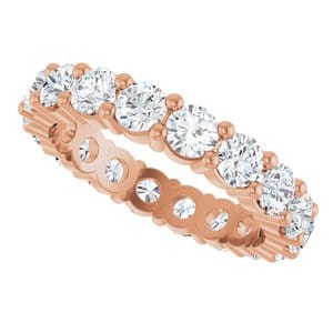 Rings 18K Rose 3.5 mm Round Eternity Band Mounting Size 7