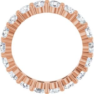 Rings 18K Rose 3.5 mm Round Eternity Band Mounting Size 7