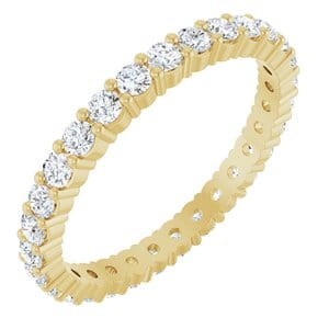 Rings 14K Yellow 2 mm Round Eternity Band Mounting Size 7