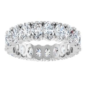 Rings 14K X1 White 5x3 mm Oval Eternity Band Mounting Size 7