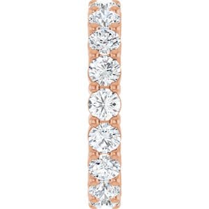 Rings 18K Rose 3.5 mm Round Eternity Band Mounting Size 7