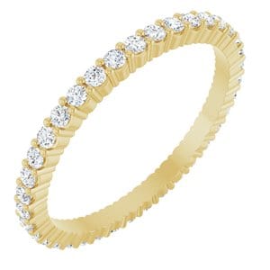 Rings 14K Yellow 1.5 mm Round Eternity Band Mounting Size 7