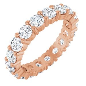 Rings 18K Rose 3.5 mm Round Eternity Band Mounting Size 7