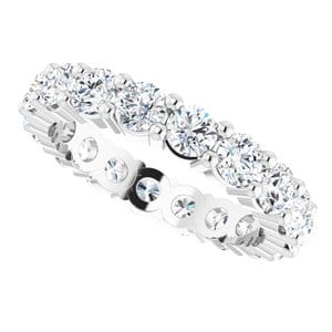 Rings Platinum 3.5 mm Round Eternity Band Mounting Size 7.25