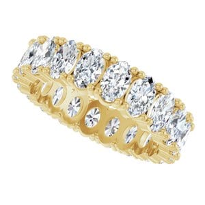 Rings 14K Yellow 5x3 mm Oval Eternity Band Mounting Size 7