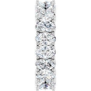 Rings 14K X1 White 5x3 mm Oval Eternity Band Mounting Size 7