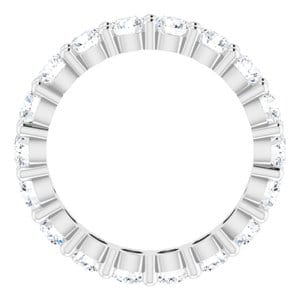 Rings Platinum 3.5 mm Round Eternity Band Mounting Size 7.25