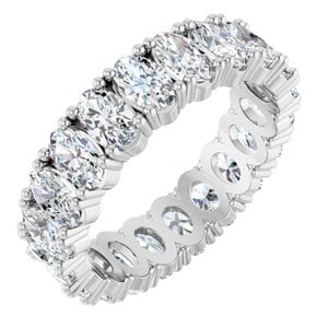 Rings 14K X1 White 5x3 mm Oval Eternity Band Mounting Size 7