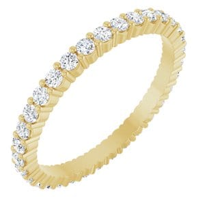 Rings 14K Yellow 1.7 mm Round Eternity Band Mounting Size 7