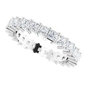 Rings Platinum 2.5x2.5 mm Square Eternity Band Mounting Size 7.5