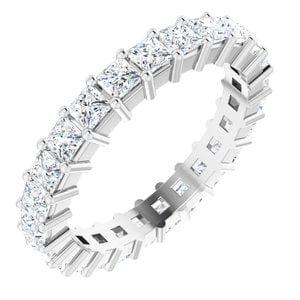 Rings Platinum 2.5x2.5 mm Square Eternity Band Mounting Size 7.5
