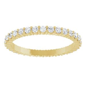 Rings 14K Yellow 1.7 mm Round Eternity Band Mounting Size 7