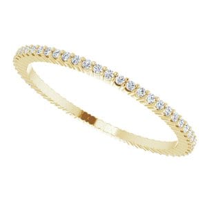 Rings 18K Yellow 1 mm Round Eternity Band Mounting Size 8.5