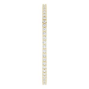 Rings 18K Yellow 1 mm Round Eternity Band Mounting Size 8.5