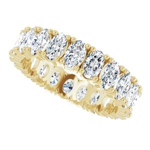 Rings 14K Yellow 5x3 mm Oval Eternity Band Mounting Size 8.5