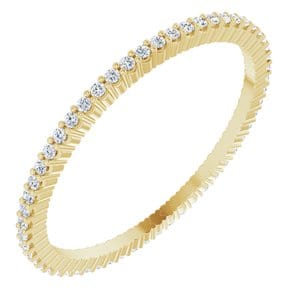 Rings 18K Yellow 1 mm Round Eternity Band Mounting Size 8.5