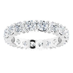 Rings Platinum 3.75 mm Round Eternity Band Mounting Size 8.5