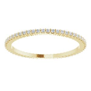 Rings 18K Yellow 1 mm Round Eternity Band Mounting Size 8.5