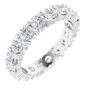 Platinum 3.75 mm Round Eternity Band Mounting Size 8.5
