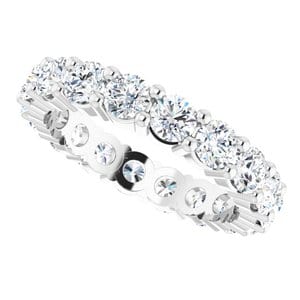 Rings Platinum 3.75 mm Round Eternity Band Mounting Size 8.5