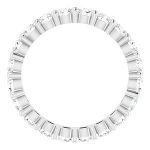 Rings Platinum 2.5 mm Round Eternity Band Mounting Size 4