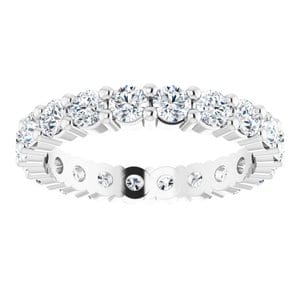 Rings Platinum 2.5 mm Round Eternity Band Mounting Size 4