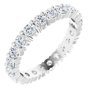 Rings Platinum 2.5 mm Round Eternity Band Mounting Size 5.5