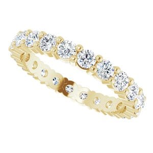 Rings 14K Yellow 2.5 mm Round Eternity Band Mounting Size 6