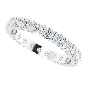 Rings Platinum 2.5 mm Round Eternity Band Mounting Size 6