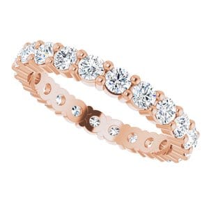 Rings 18K Rose 2.5 mm Round Eternity Band Mounting Size 6