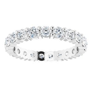 Rings Platinum 2.5 mm Round Eternity Band Mounting Size 5