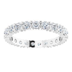 Rings Platinum 2.5 mm Round Eternity Band Mounting Size 6.5