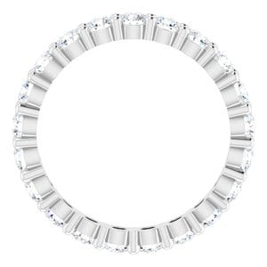 Rings Platinum 2.5 mm Round Eternity Band Mounting Size 5