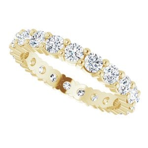 Rings 18K Yellow 2.5 mm Round Eternity Band Mounting Size 4.75