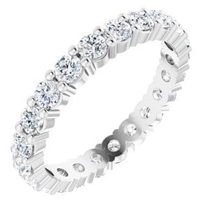 Rings Platinum 2.5 mm Round Eternity Band Mounting Size 6