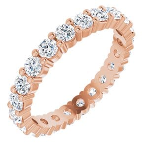 Rings 18K Rose 2.5 mm Round Eternity Band Mounting Size 6