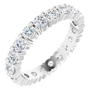 Rings Platinum 2.5 mm Round Eternity Band Mounting Size 4