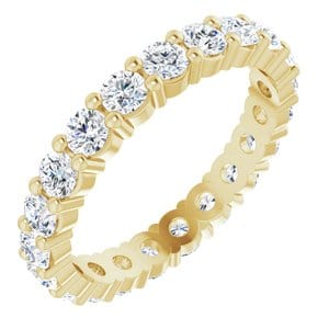 Rings 18K Yellow 2.5 mm Round Eternity Band Mounting Size 4.75