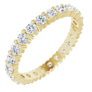 Rings 14K Yellow 2.5 mm Round Eternity Band Mounting Size 8.25